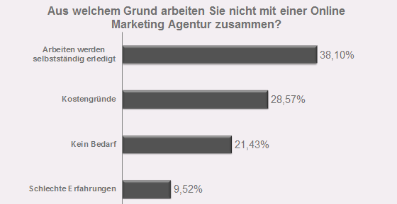 Aus welchem Grund arbeiten Sie nicht mit einer Online Marketing Agentur zusammen?